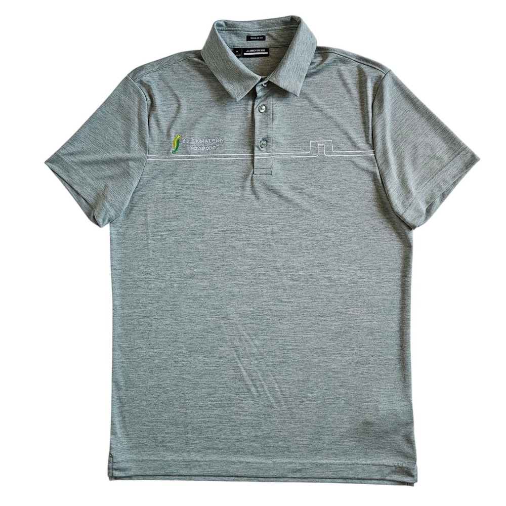 J.Lindeberg (Men's Medium) Green Polo Shirt Regular Fit Golf Performance Stretch